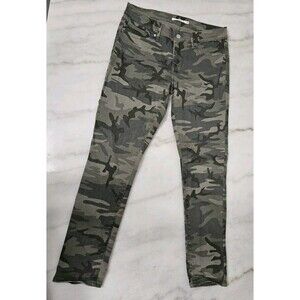 Levis Womens 711 Skinny Slim Pants Green Brown Camouflage Mid Rise Pockets 28